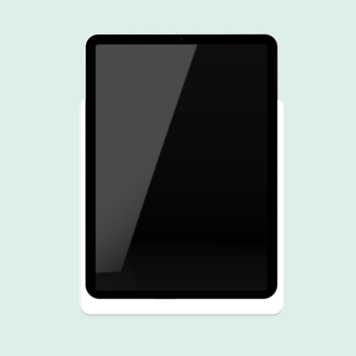 Minimalistische iPad Halterung an der Wand montiert, ideal für Zuhause oder Büro