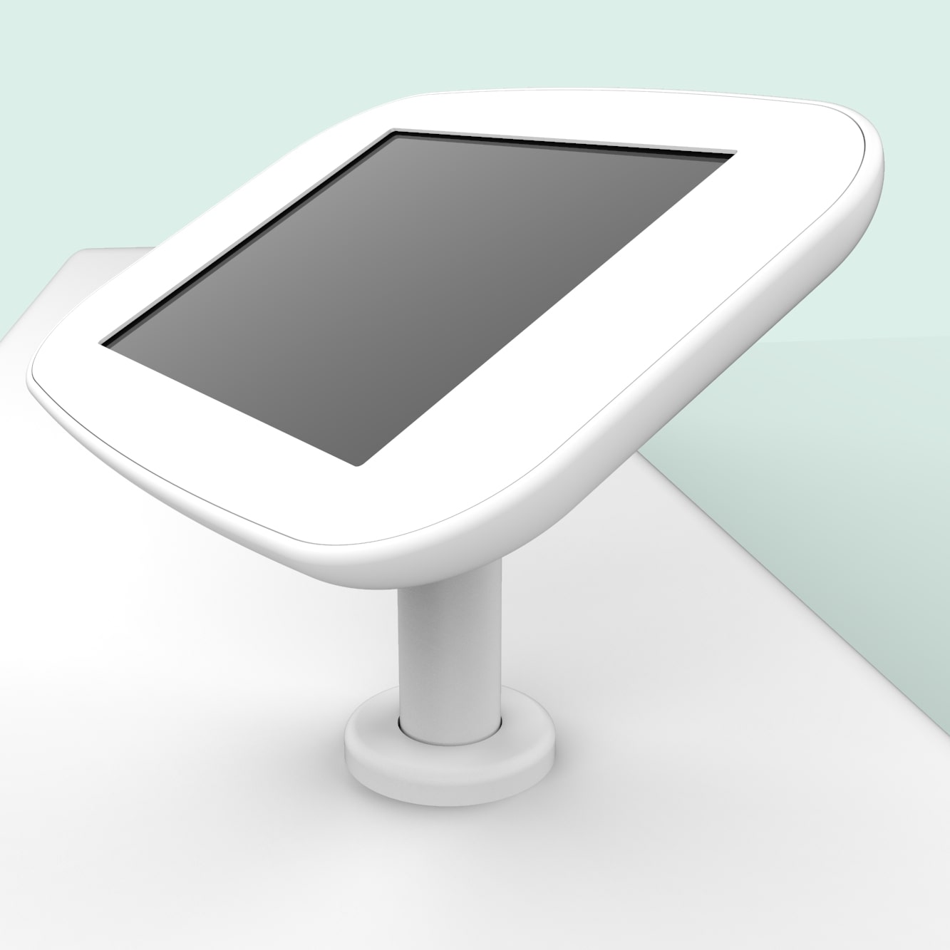 Tablet Halterung mit versteckter Kabelführung für sauberes Kabelmanagement am Arbeitsplatz