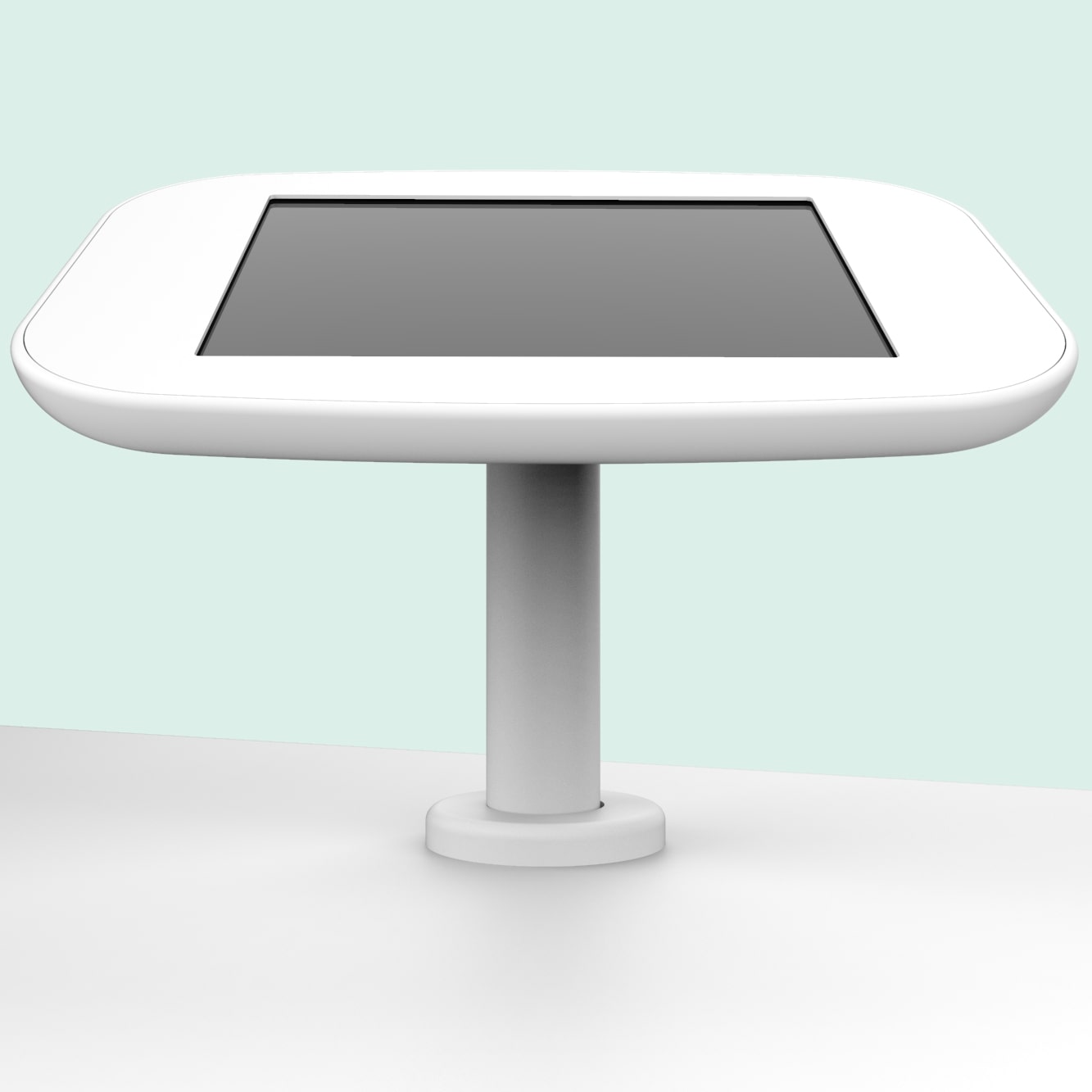 Diebstahlsichere iPad Tischhalterung mit ergonomischem 30° Neigungswinkel für Empfangstresen