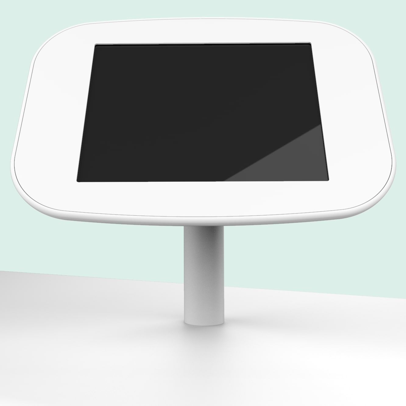 Diebstahlsichere iPad Tischhalterung mit ergonomischem 60° Neigungswinkel für Empfangstresen