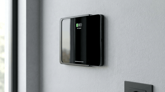 iPad Wandhalterung mit USB-C Kabel zur Stromversorgung über Steckdose oder Wandladestation