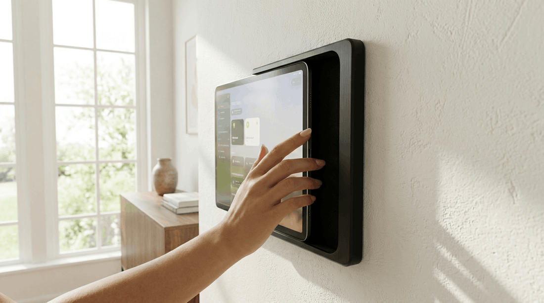 iPad an der Wand als Smart Home Steuerung für Licht, Musik und Szenen