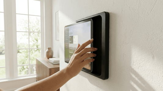 iPad an der Wand als Smart Home Steuerung für Licht, Musik und Szenen