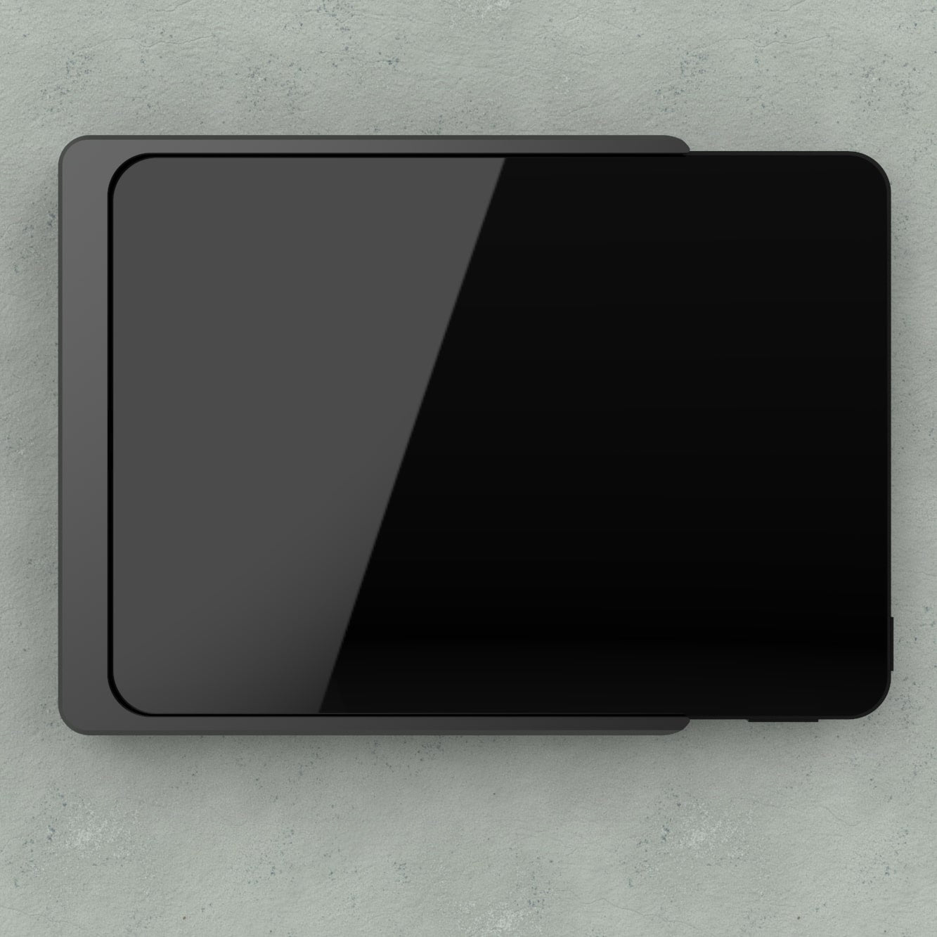 iPad Wandhalterung NOVA ELITE aus Aluminium, wandbündig montiert mit integrierter Ladefunktion